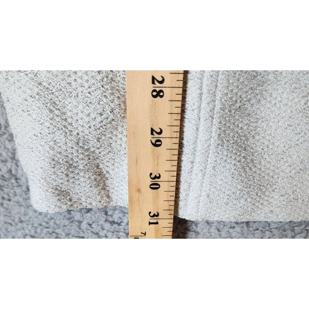 St. John Collection Women's 5 Button Front Knit Blazer Jacket Light Gray Size 14